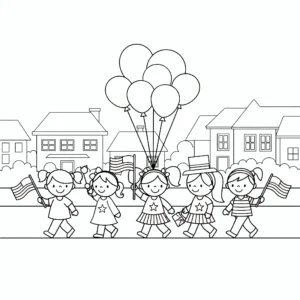 coloriage 4 Juillet de pour enfants
