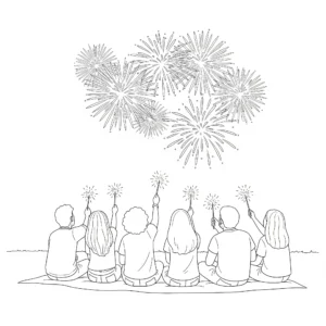 coloriage 4 Juillet pour enfants a imprimer gratuit