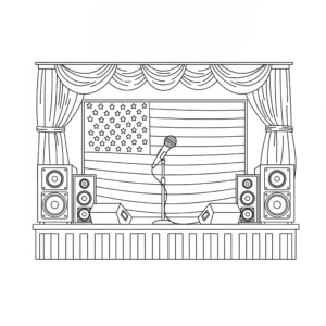 coloriage 4 Juillet a colorier en ligne gratuitement