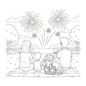 coloriage 4 Juillet pour enfants a imprimer gratuit