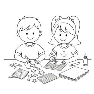 coloriage 4 Juillet pour enfants à imprimer