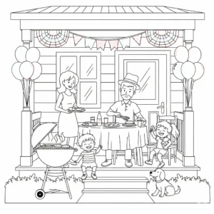 coloriage 4 Juillet à imprimer pour enfant de 4 ans