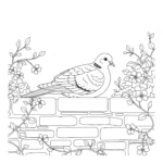 coloriage Colombe et découpage à imprimer
