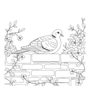 coloriage Colombe et découpage à imprimer