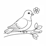 image de coloriage Colombe pour enfant