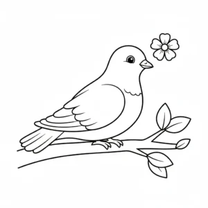 image de coloriage Colombe pour enfant