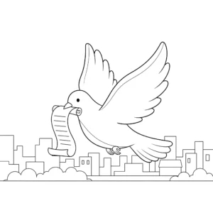 coloriage Colombe educatif pour enfant