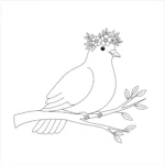 imprimer coloriage Colombe pour enfant