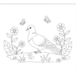 coloriage Colombe à imprimer pour enfant de 8 ans