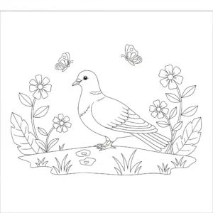 coloriage Colombe à imprimer pour enfant de 8 ans