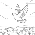 coloriage Colombe pour enfants à télécharger