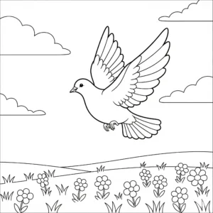 coloriage Colombe pour enfants à télécharger