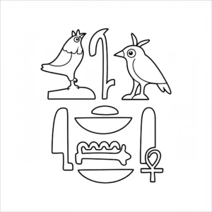 coloriage Hiéroglyphes Rigolos a imprimer
