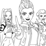 coloriage KPop Demon Hunters et dessin a imprimer