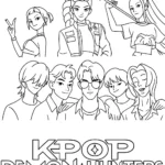 image de coloriage KPop Demon Hunters pour enfant