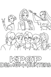 image de coloriage KPop Demon Hunters pour enfant