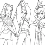 coloriage KPop Demon Hunters pour enfant de 6 ans