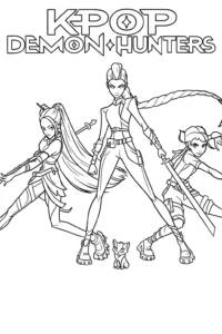 coloriage KPop Demon Hunters a imprimer