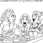 coloriage KPop Demon Hunters à imprimer pour enfant de 7 ans