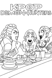 coloriage KPop Demon Hunters à imprimer pour enfant de 7 ans