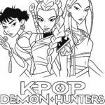 coloriage KPop Demon Hunters et decoupage