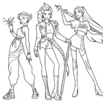 coloriage KPop Demon Hunters a dessiner et imprimer