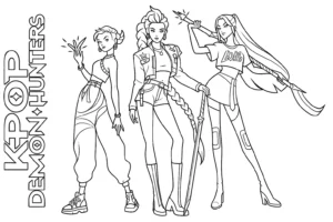 coloriage KPop Demon Hunters a dessiner et imprimer