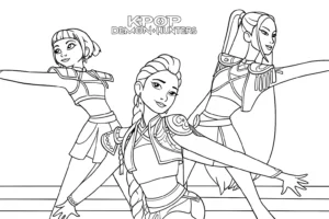coloriage KPop Demon Hunters pour enfant de 8 ans