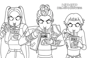 coloriage KPop Demon Hunters a imprimer gratuit