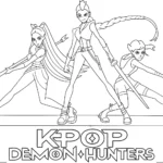 coloriage KPop Demon Hunters à imprimer pdf gratuit
