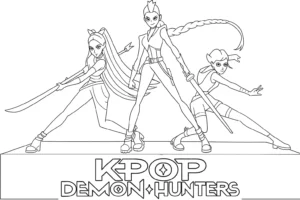 coloriage KPop Demon Hunters à imprimer pdf gratuit