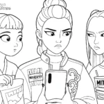 coloriage KPop Demon Hunters pour enfants a imprimer