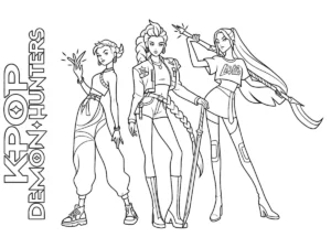 coloriage KPop Demon Hunters à imprimer pour enfant de 7 ans