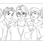coloriage KPop Demon Hunters à imprimer kawaii