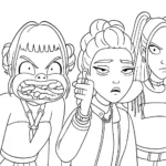 coloriage KPop Demon Hunters à imprimer pour enfant de 3 ans
