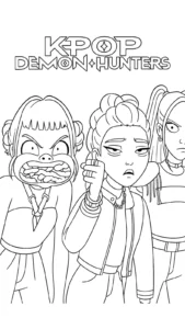 coloriage KPop Demon Hunters à imprimer gratuitement pdf