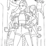 coloriage KPop Demon Hunters à imprimer kawaii