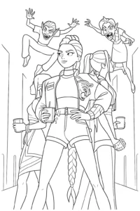 coloriage KPop Demon Hunters à imprimer kawaii