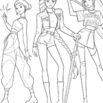 coloriage KPop Demon Hunters et découpage à imprimer