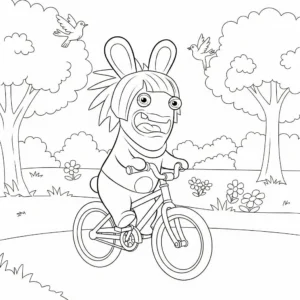 coloriage Lapin Cretin pour enfants a imprimer