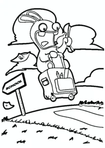 coloriage Lapin Cretin pour bebe a imprimer