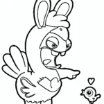 coloriage Lapin Cretin et apprentissage