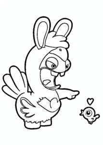 coloriage Lapin Cretin et apprentissage