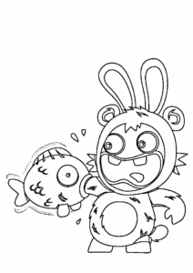 coloriage Lapin Cretin a imprimer