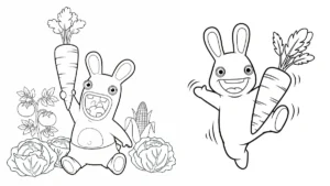 coloriage Lapin Cretin à imprimer pdf gratuit