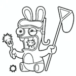 coloriage Lapin Cretin à imprimer gratuitement pdf