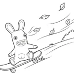coloriage Lapin Cretin à imprimer pour enfant de 2 ans
