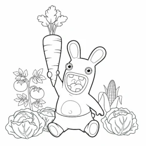 coloriage Lapin Cretin à imprimer pour enfant de 9 ans