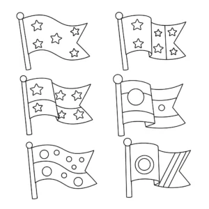 coloriage Les Formes du Drapeau pour enfant de 5 ans
