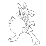 coloriage Lucario pour enfant de 7 ans